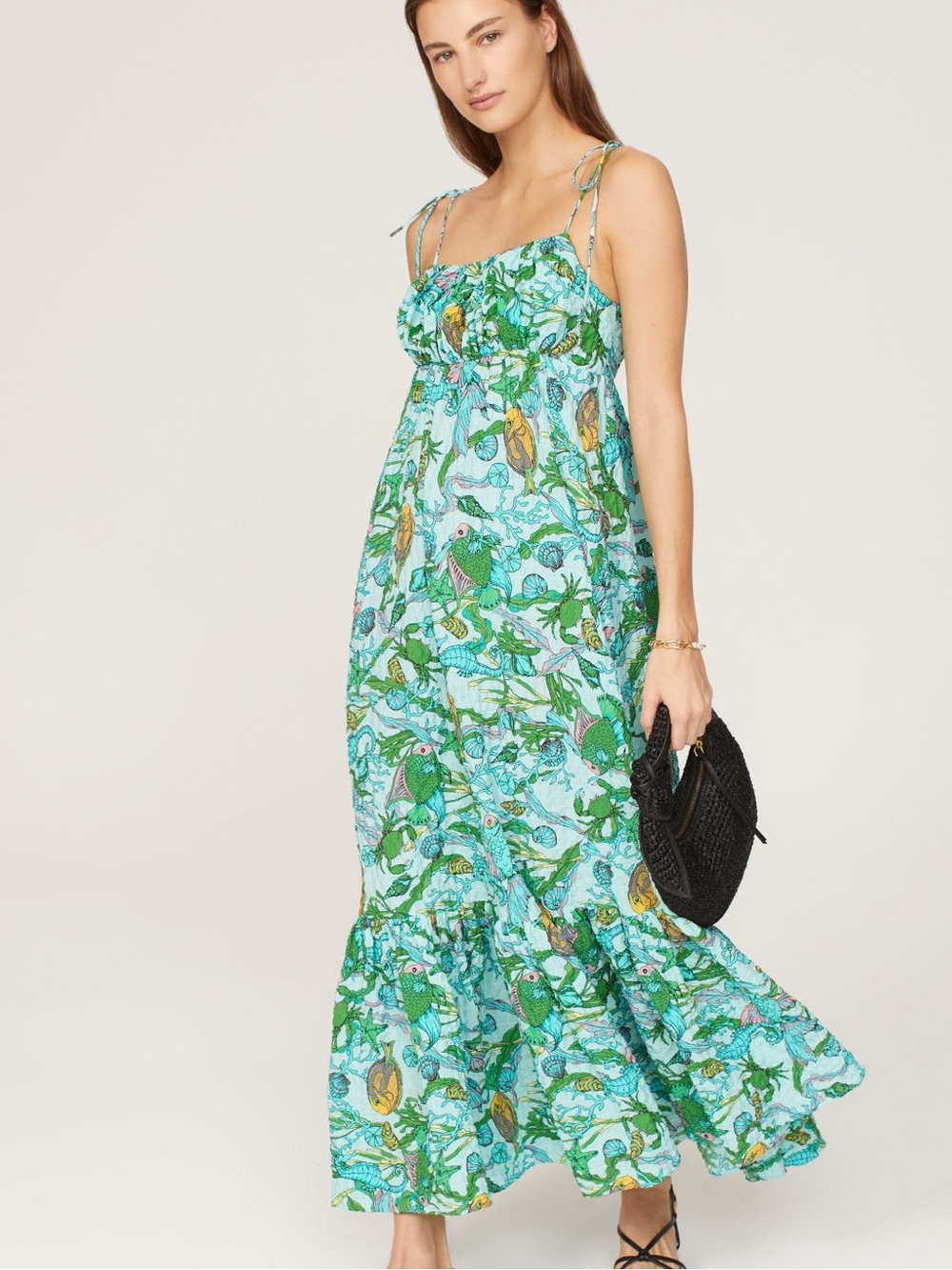 Kate Spade Under The Sea Tie Strap Maxi Dress XXL
